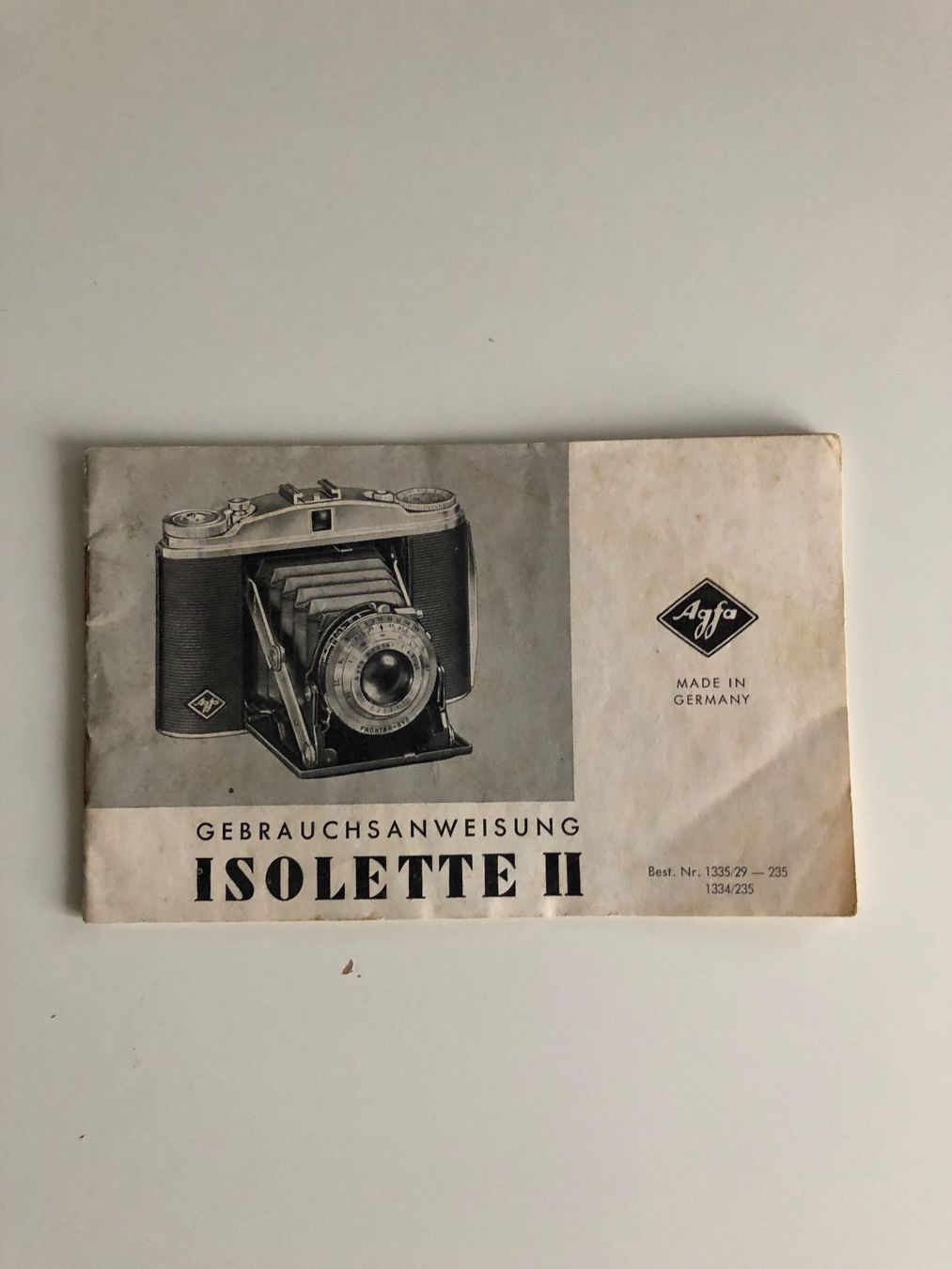 Dokumente: Gebrauchsanweisung AGFA ISOLETTE II – Gebraucht aus Niederurnen von Guste