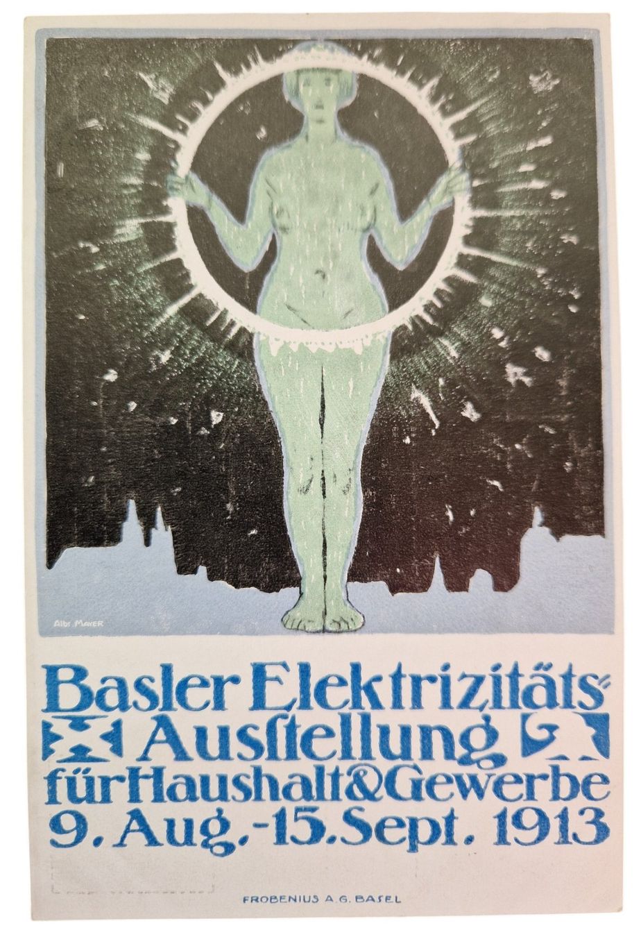 Ansichtskarten: Ansichtskarte Basler Elektrizitätsausstellung 1913 – Gebraucht aus Mörschwil von aik_x8mc