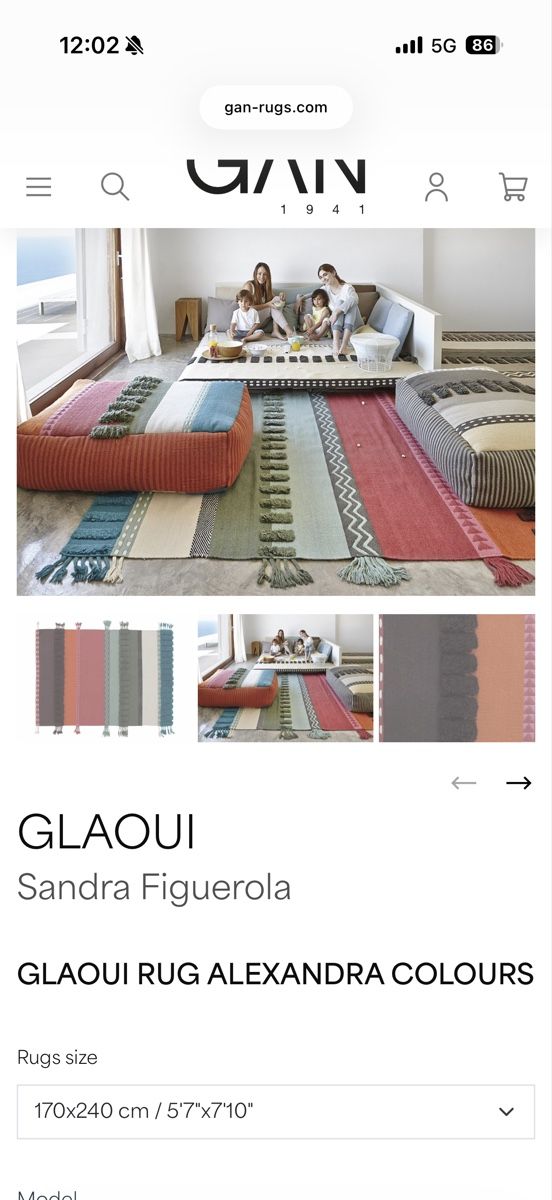 GAN Rugs Glaoui Alexandra Rug 170x240 cm in Good Condition (Gebraucht ...