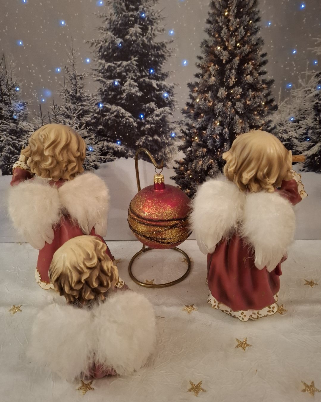 Tutte le decorazioni: MUSIZIERENDE ENGELI MIT WEIHNACHTSKUGEL AM MESSINGSTÄNDERLI – Nuovo (secondo la descrizione) da Gretzenbach venduto da schibaya 1