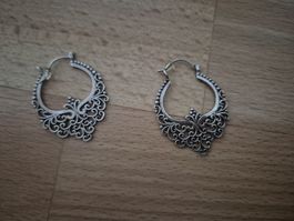 Schöne Silber Ohrringe, Boho Creolen, 5g, neu