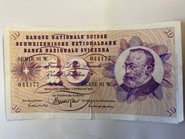 Billet de collection: 10 francs suisses, 1974