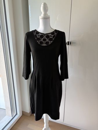 Naf Naf Black Dress with Lace Detail Size L
