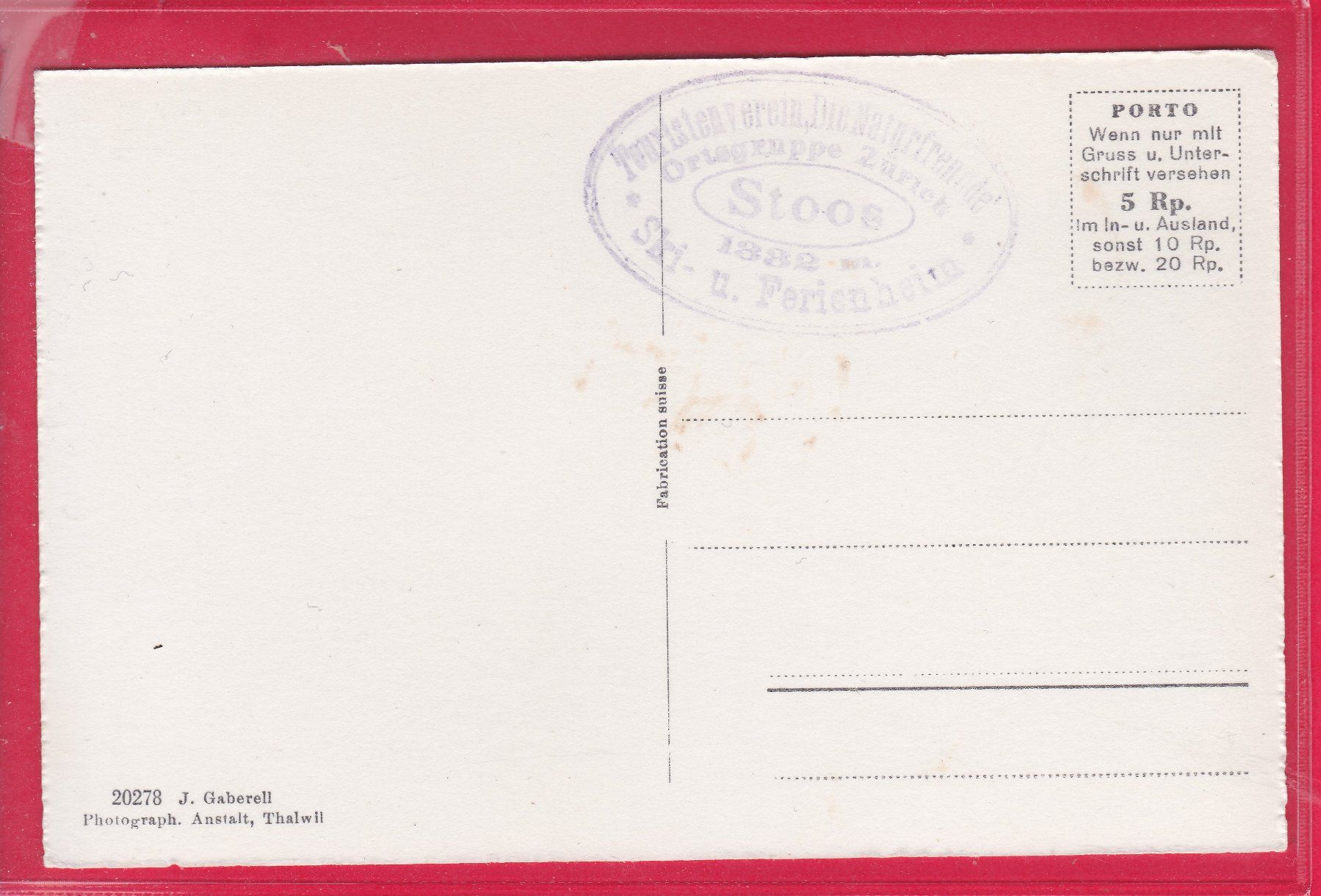 Cartoline postali: STOOS, BLICK GEGEN KLINGENSTOCK – Usato da Oberrieden venduto da Gebirgsstelze 1