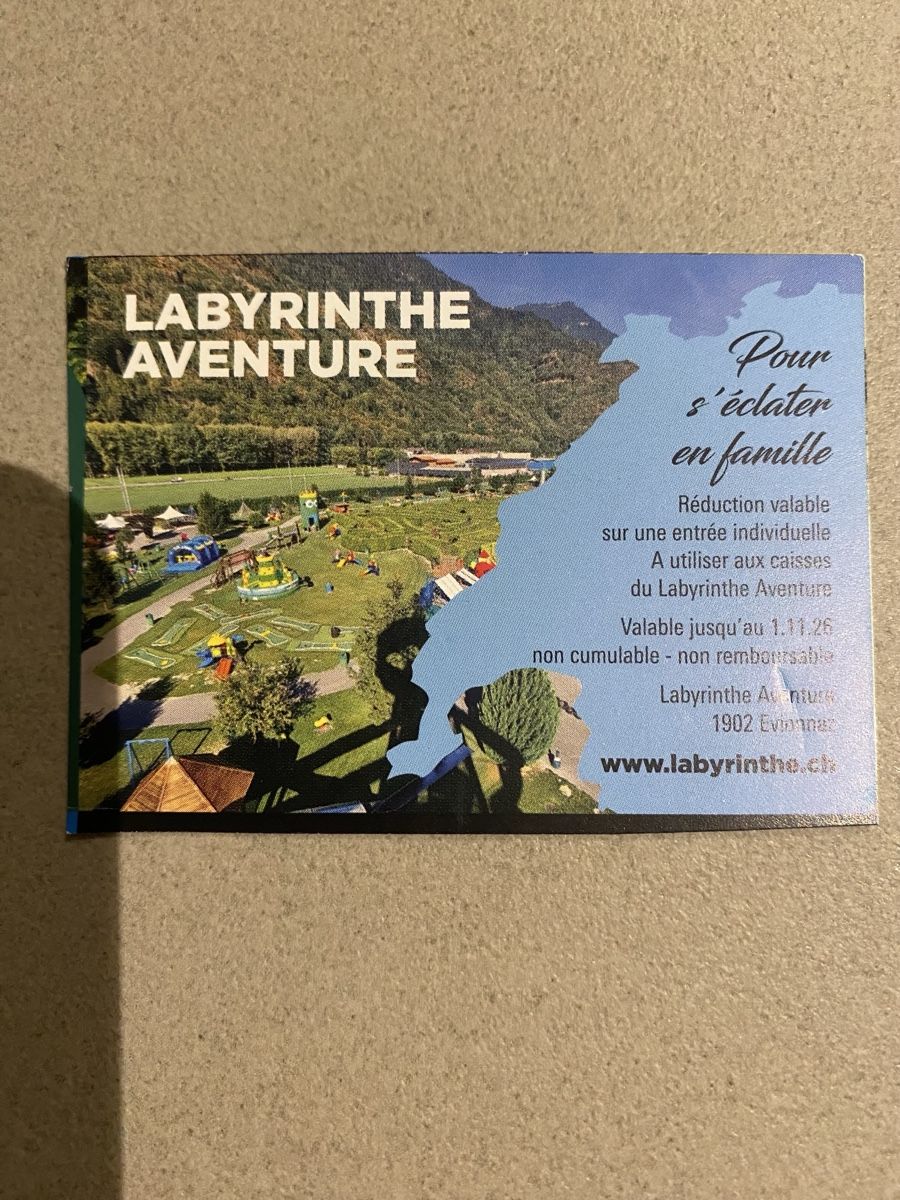 Gutscheine: Labyrinthe Aventure bon de réduction  – Neu und originalverpackt aus Chamoson von Pince26
