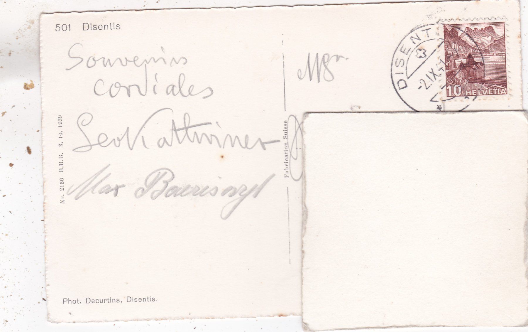 Cartoline postali: Disentis 1941 – Usato da Herisau venduto da Lisegrat2008 1