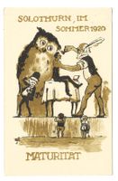 Solothurn - Studentenkarte - Matura - geprüft - Litho  1920