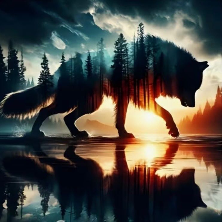 Kit bricolage: Diamond Painting: Twilight Forrest Wolf 50x50cm – Nuovo e nell'imballaggio originale da Teufenthal AG venduto da MeineSchatztruhe