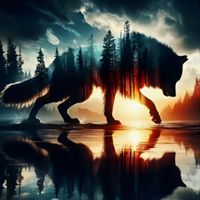Diamond Painting: Twilight Forrest Wolf 50x50cm
