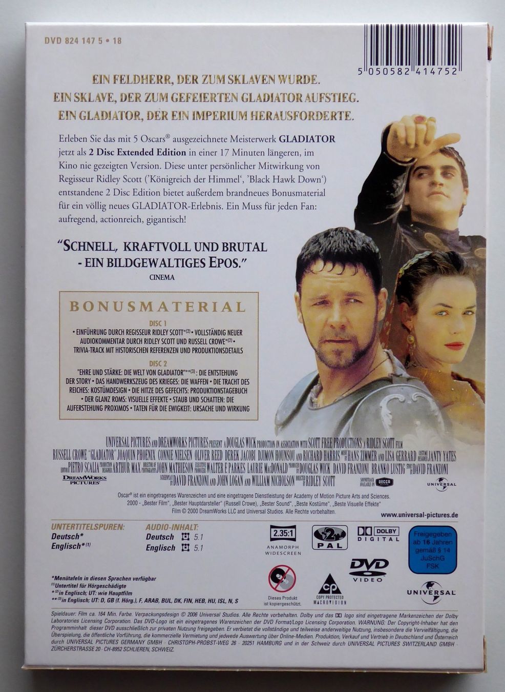 Alle DVDs: 2 DVD "Gladiator" (Oscar Edition) Regie Ridley Scott, 2000 – Gebraucht aus Basel von ren_boz 1