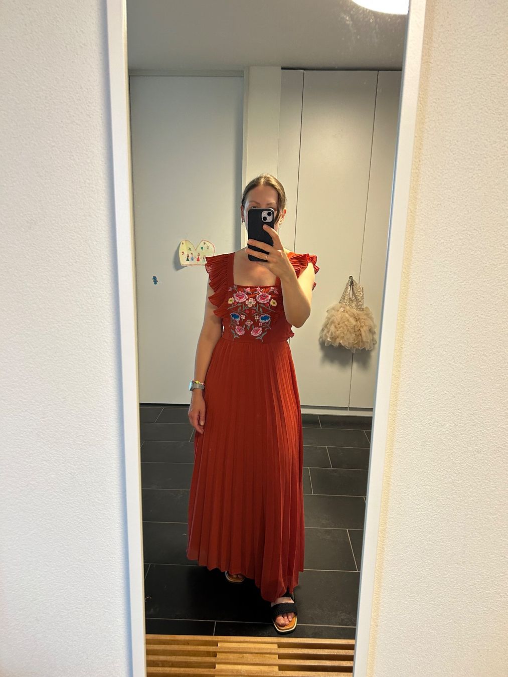 Asos Vestiti: BOHO Kleid Gr. S Rostrot mit Blumenstickerei – Usato da Pfäffikon ZH venduto da annaeis