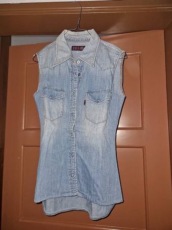 Camicia smanicata jeans