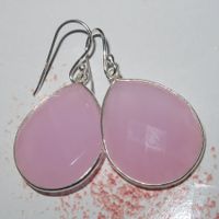 Ohrringe Rosenquarz 925 Silber fazettiet