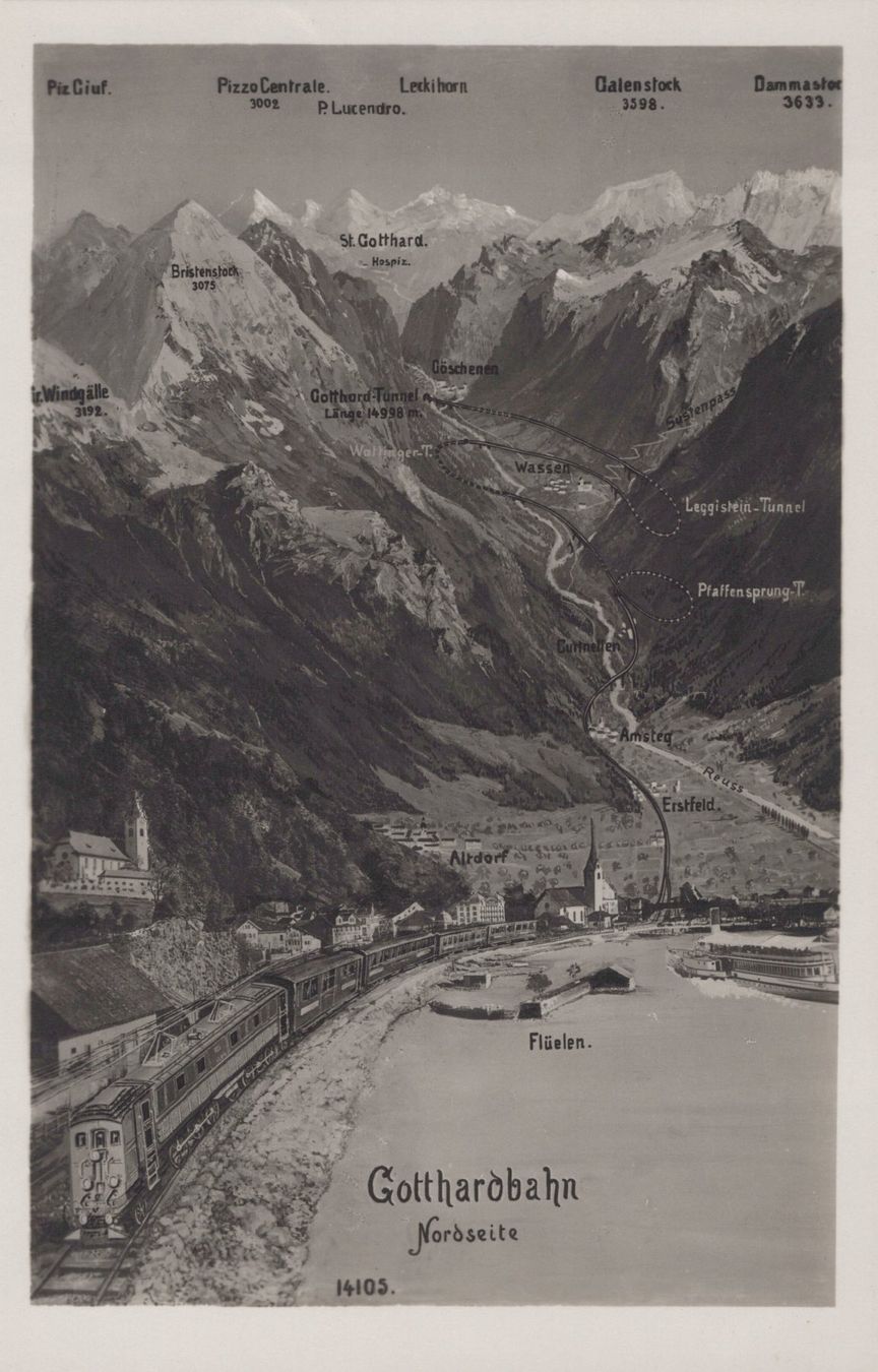 Cartoline postali: 0062 - Postkarte / Ansichtskarte - Gotthardbahn Nordseite – Usato da Reinach BL venduto da Boston-Verkauf
