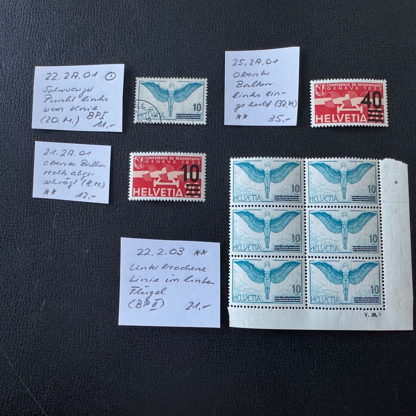 Tous les timbres: Flugpostmarken, ABARTEN, postfrisch – Neuf (Voir description) à Stallikon par HILDECH1