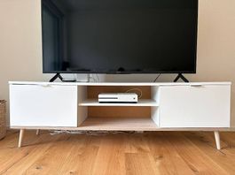 Modernes TV-Möbel | Lowboard | Weiss/Holz | Top Zustand