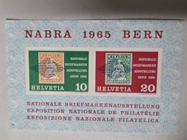 NABRA Block 1965 Bern Briefmarken Ausstellung 10+20Rp Marke