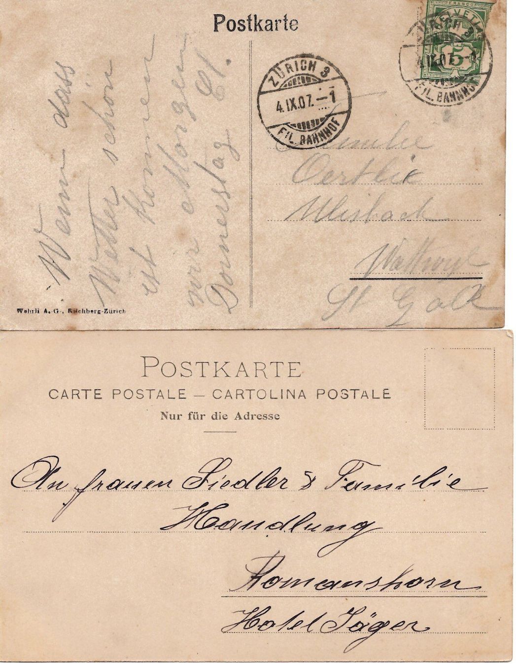Cartoline postali: AK Zürich schwarz/weiss – Usato da Brunnadern venduto da eichmann.anton 5