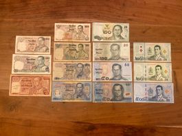 Thailand Sammlung 14 verschiedene Banknoten