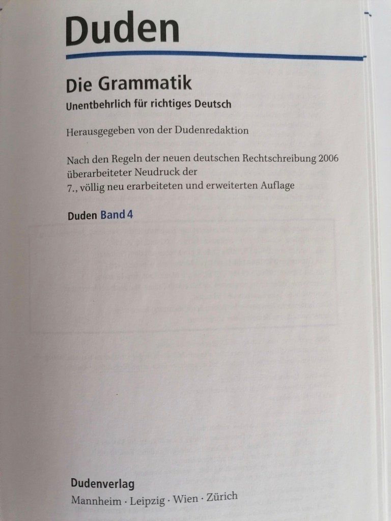 Bücher: DUDEN - Die Grammatik - 7 . Auflage 2006 – Gebraucht aus Ermenswil von easyric 4