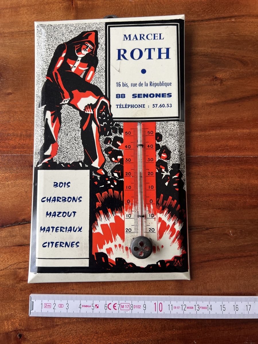 Ecriteaux: Altes Blechschild Thermometer, 88 Senones, Top! – D'occasion à Mellingen par Oelquelle