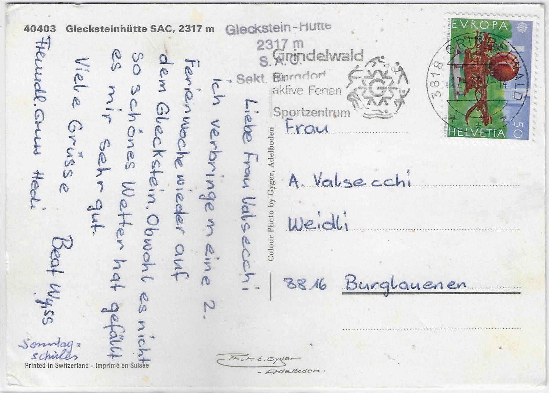 Cartoline postali: Glecksteinhütte S.A.C. – Usato da Ettingen venduto da Kartenplanet 1