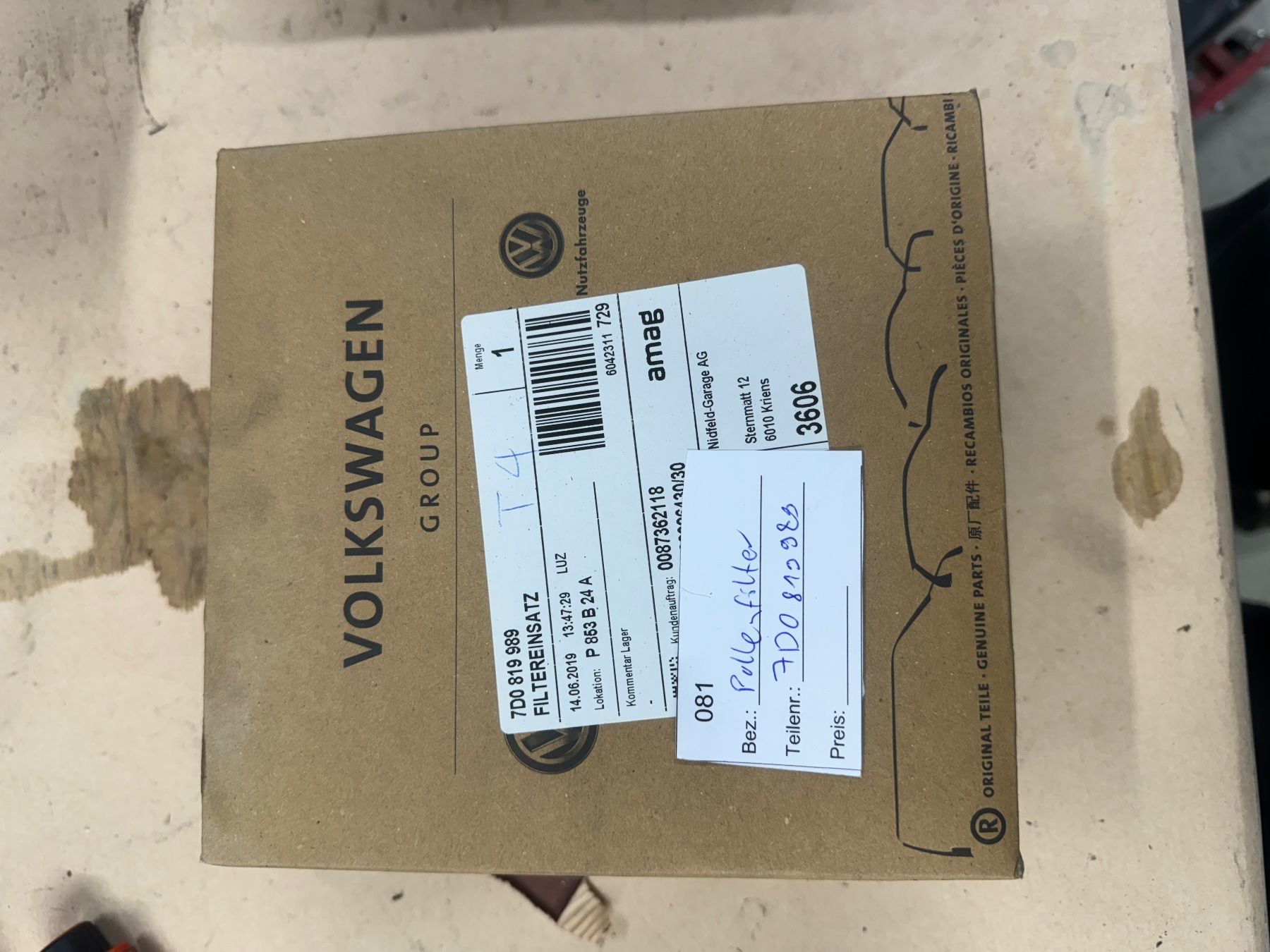 Volkswagen Tutti pezzi di ricambio auto: Pollenfilter Original VW 7D0 819 989 – Nuovo e nell'imballaggio originale da Beckenried venduto da chef3945