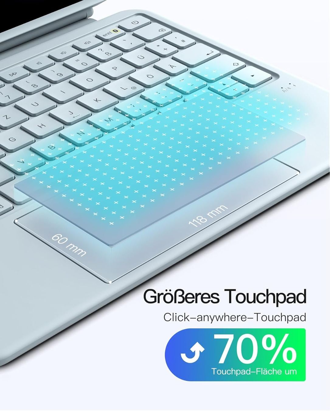 Tastaturen: iPad Tastatur Hülle QWERTZ Touchpad – Neu und originalverpackt aus Suhr von TradeMasters 2