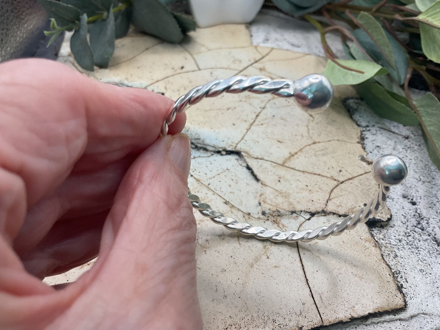 Armbänder & -reifen: Armreif Sterlingsilber mit Perlenenden – Neu (gemäss Beschreibung) aus Luzern von S.Kern01 3