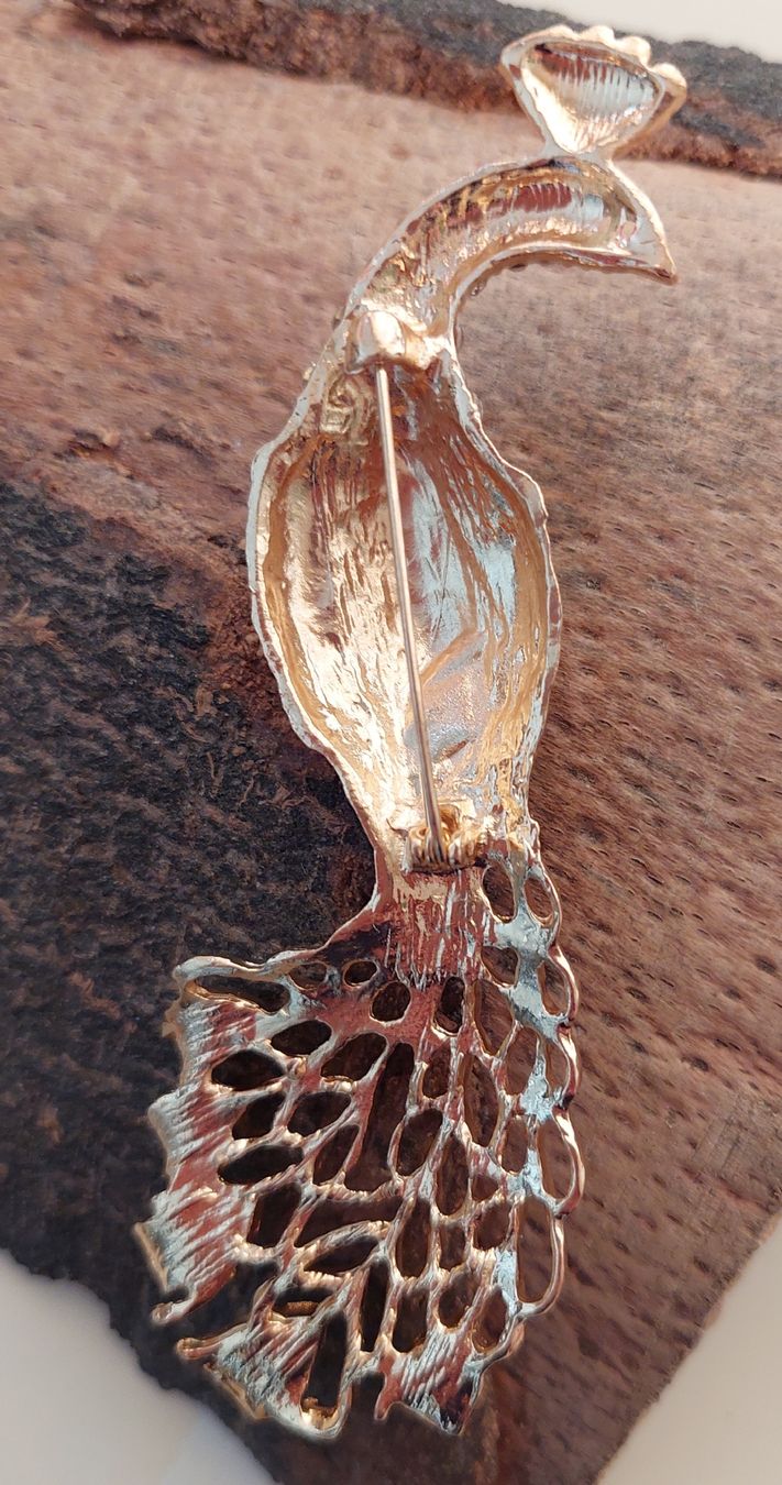 Broches & Aiguilles: Grosse sehr elegante Pfau Brosche mit Strass – Neuf (Voir description) à Oberwil BL par Hunajakakku 4