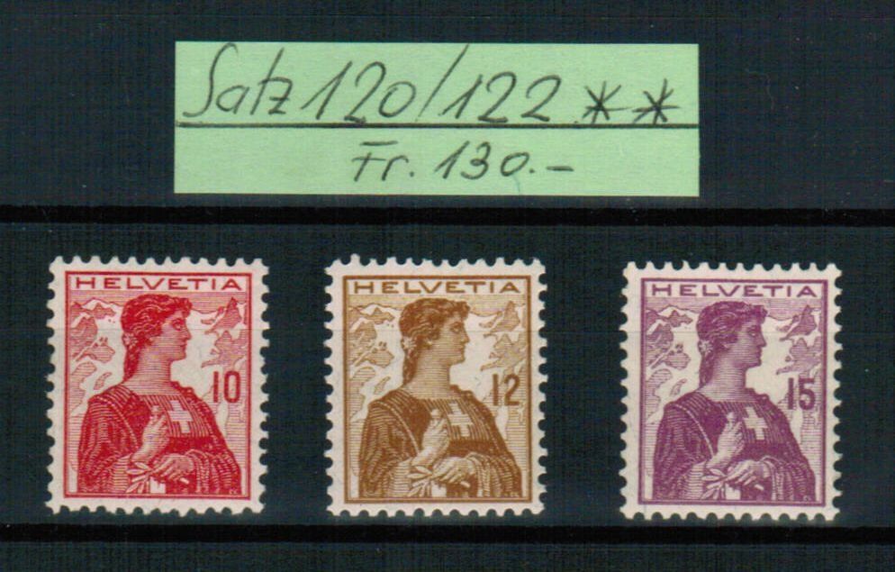 Alle Briefmarken: Satz Nr.120-122 ** postfrisch – Neu (gemäss Beschreibung) aus Bern von peri02