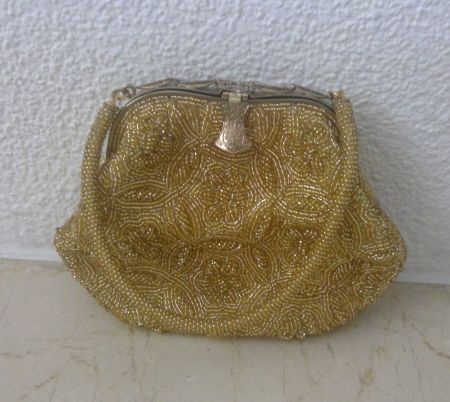 Vintage Perlen Tasche goldfarbe * hochwertig
