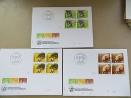 Satz illustr. FDC Sondermarken 4erBlock Tierschutz 2004
