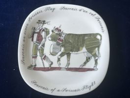 Vintage Swissair Flug Souvenir Teller, Langenthal Suisse 