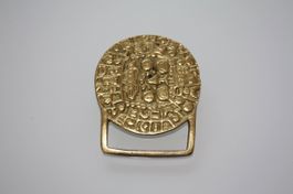 Gürtelschnalle Rund Gold farbig Durchmesse 7 cm