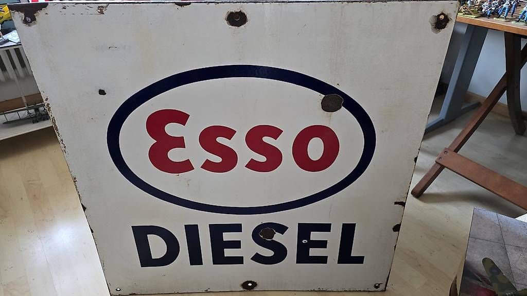 Ecriteaux: Grosses Esso Emailschild 85x85 – D'occasion à Ettingen par 1964erNachtzugfahrer 4