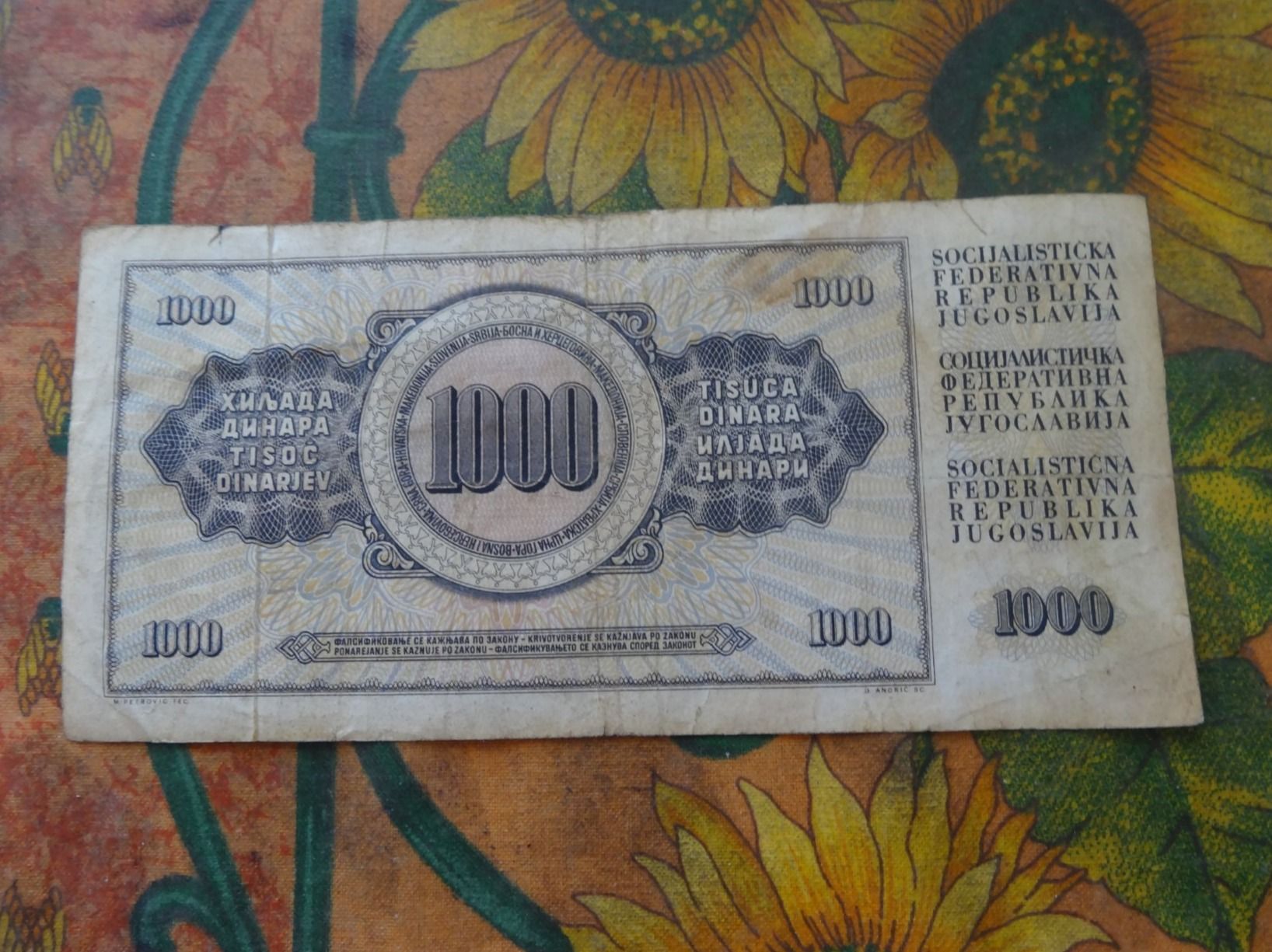 Banconote: YOUGOSLAVIE  1000  Dinara  Billet – Usato da Romanel-sur-Lausanne venduto da Swift13 1