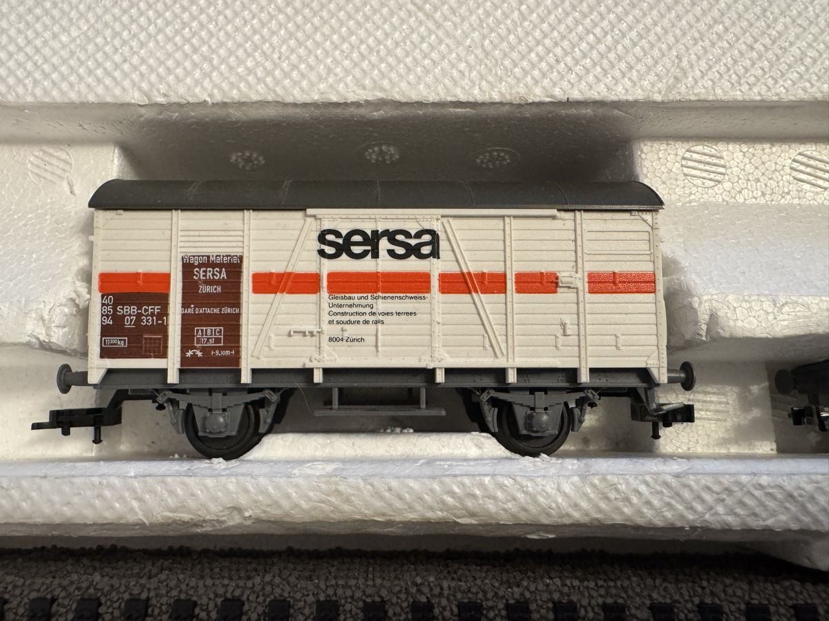 Fleischmann Modellini di ferrovie: Fleischmann 6390 Sersa Bauzug Set – Usato da Pfäffikon ZH venduto da HR89 4