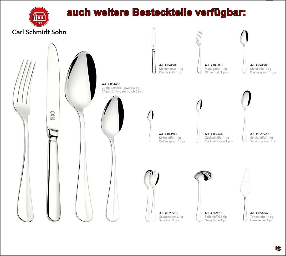 Cucchiai: Kaffeelöffel BAGUETTE Besteck von CSS – Nuovo e nell'imballaggio originale da Wettingen venduto da kochshop 2