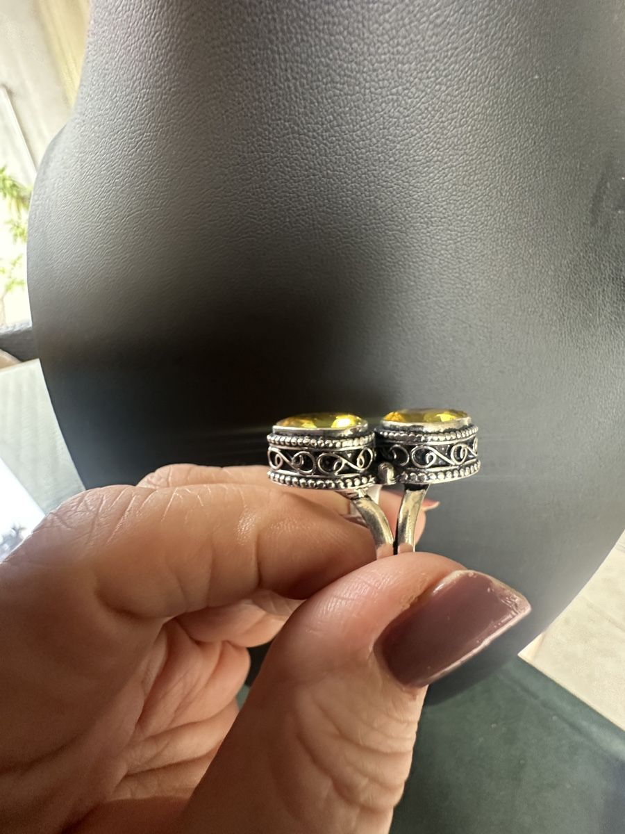 Anelli: Feiner Ring mit Citrin-Tropfen, Silber, Gr.56 – Nuovo e nell'imballaggio originale da Kriens venduto da Hortensie6 3