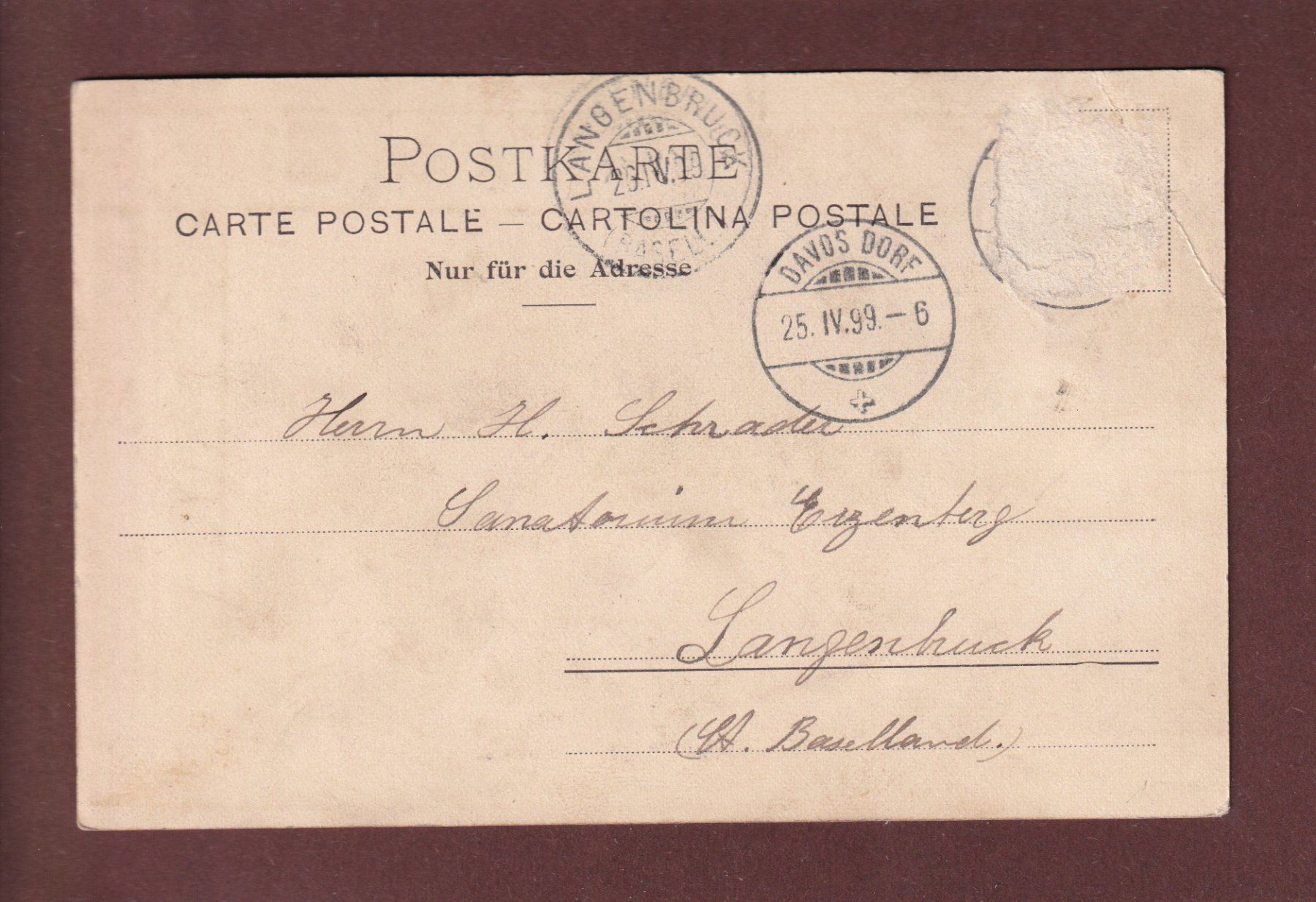 Cartes postales: DAVOS - 1899 // Eckbug // – D'occasion à Pully par nicecards 1
