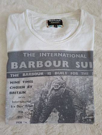 T-shirt Barbour blanc taille M 