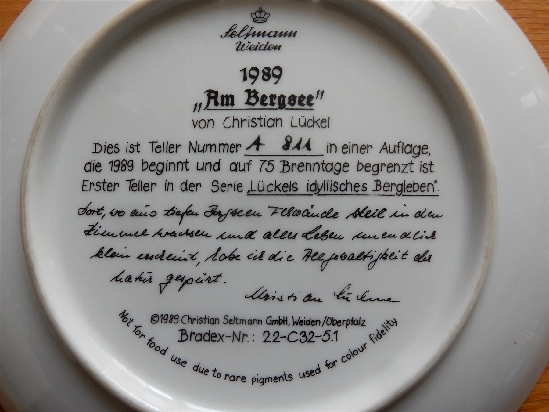 Teller: Seltmann Weiden Sammelteller – Gebraucht aus Adlikon b. Regensdorf von microman165 2