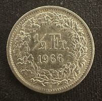 50 Rappen 1966 Silber – sehr schöner Zustand