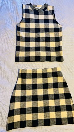 Damen Set Mango kariert schwarz beige Grösse M Zustand gut