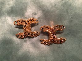 Boucles d’oreilles clips chaîne dorée