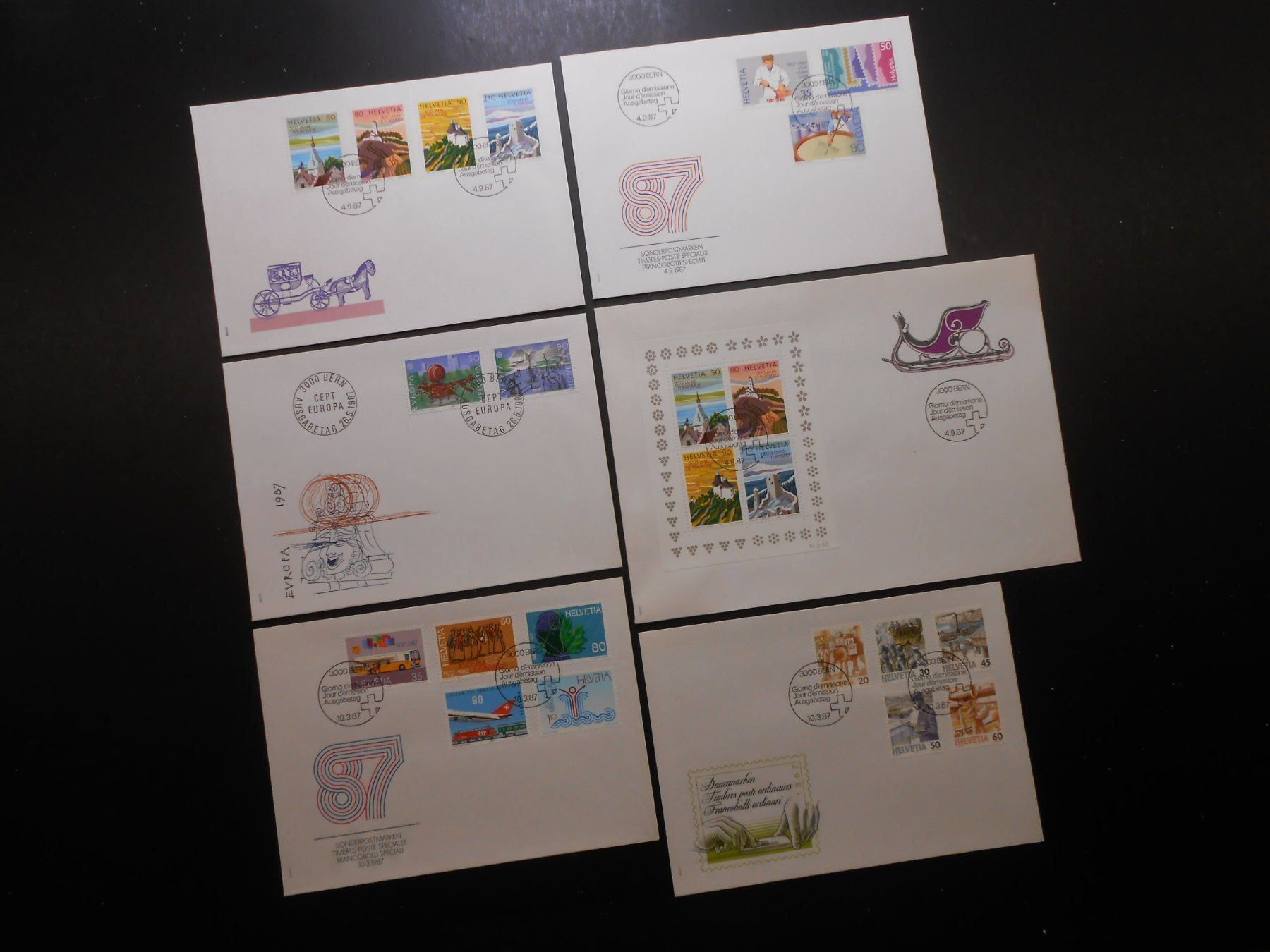 Alle Briefmarken: CH FDC  1987  Z CHF 28.50  Lot 119 – Gebraucht aus Hallwil von pkaiser44