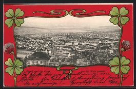 Zürich, Teilansicht und die Alpen von d
