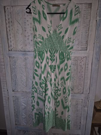 Kleid weiss-grün Gr. 38