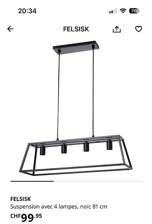 Lampadari & plafoniere: Plafonnier métal noir – Usato da Martigny venduto da jea_zr28 2